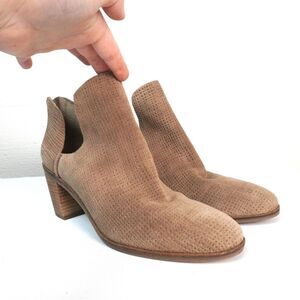 NWOB Lucky Brand Round Toe Tan Heeled Booties Sz 9 Rodeo Western Boho Country‎
